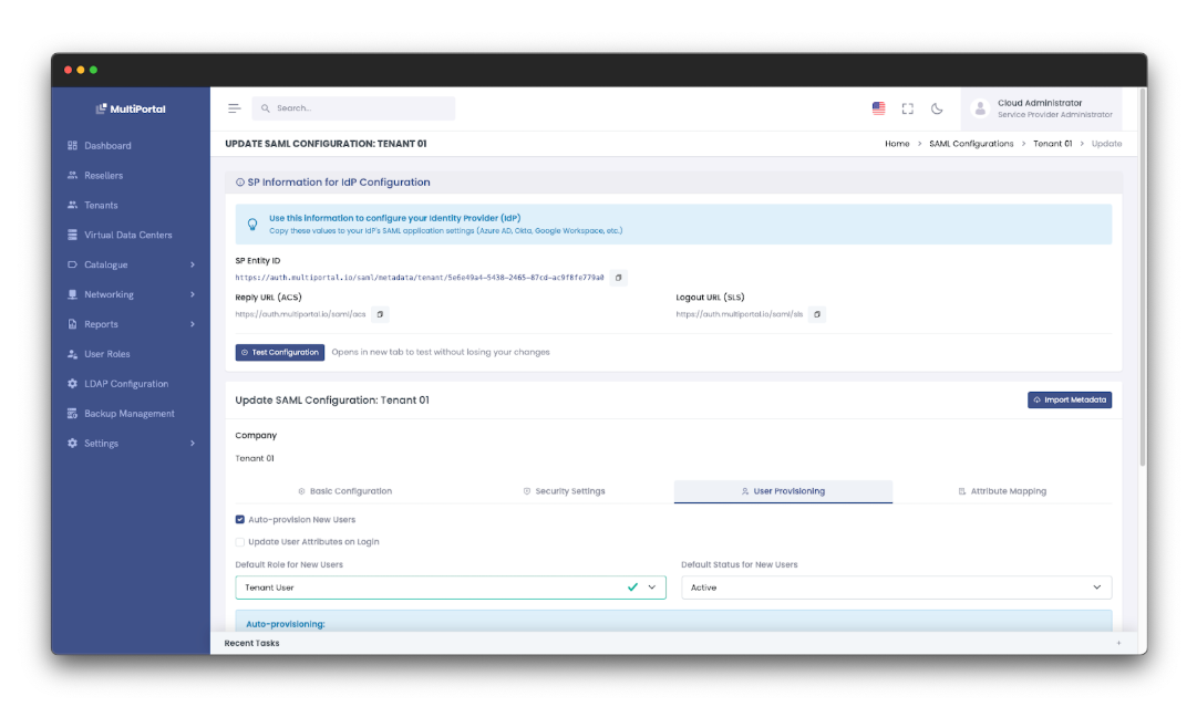 SAML and LDAP Configuration