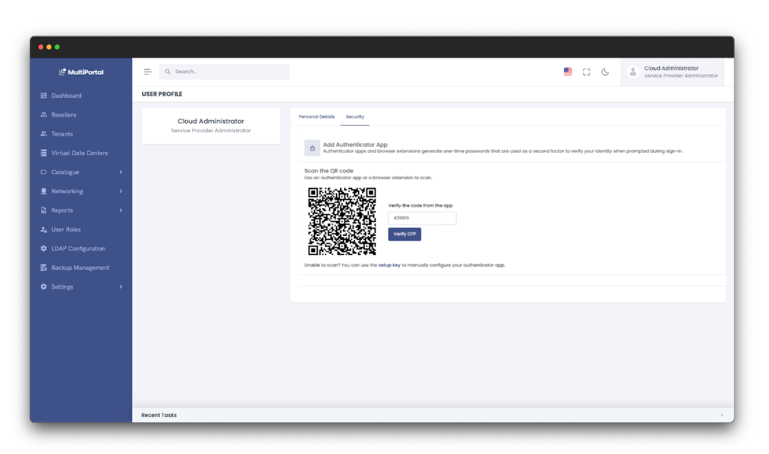 Two-Factor Authentication Setup