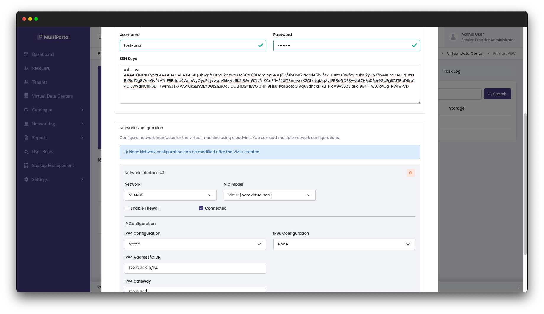 Provisioning wizard final step