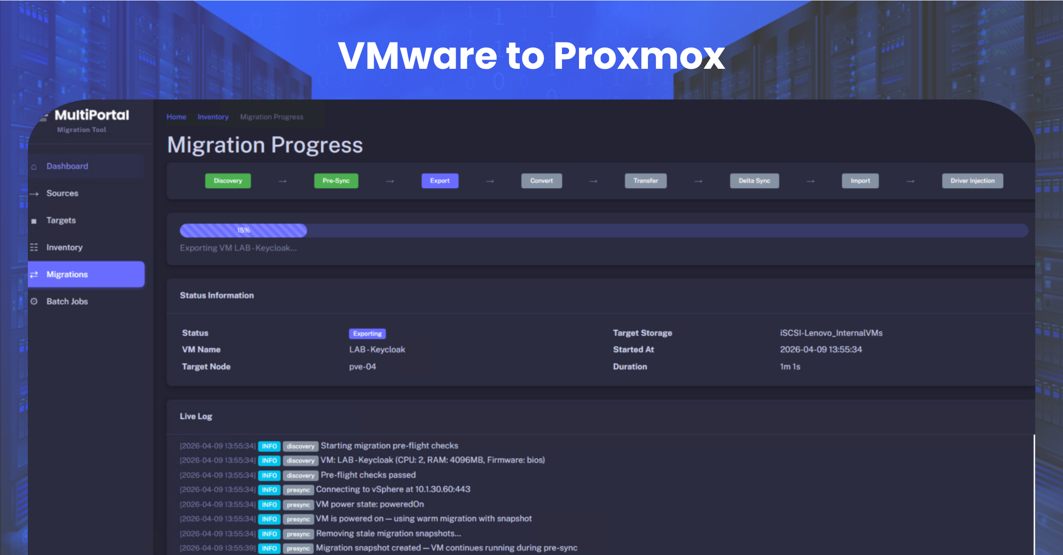 Introducing the MultiPortal Migration Tool: Move from VMware to Proxmox Without the Headaches