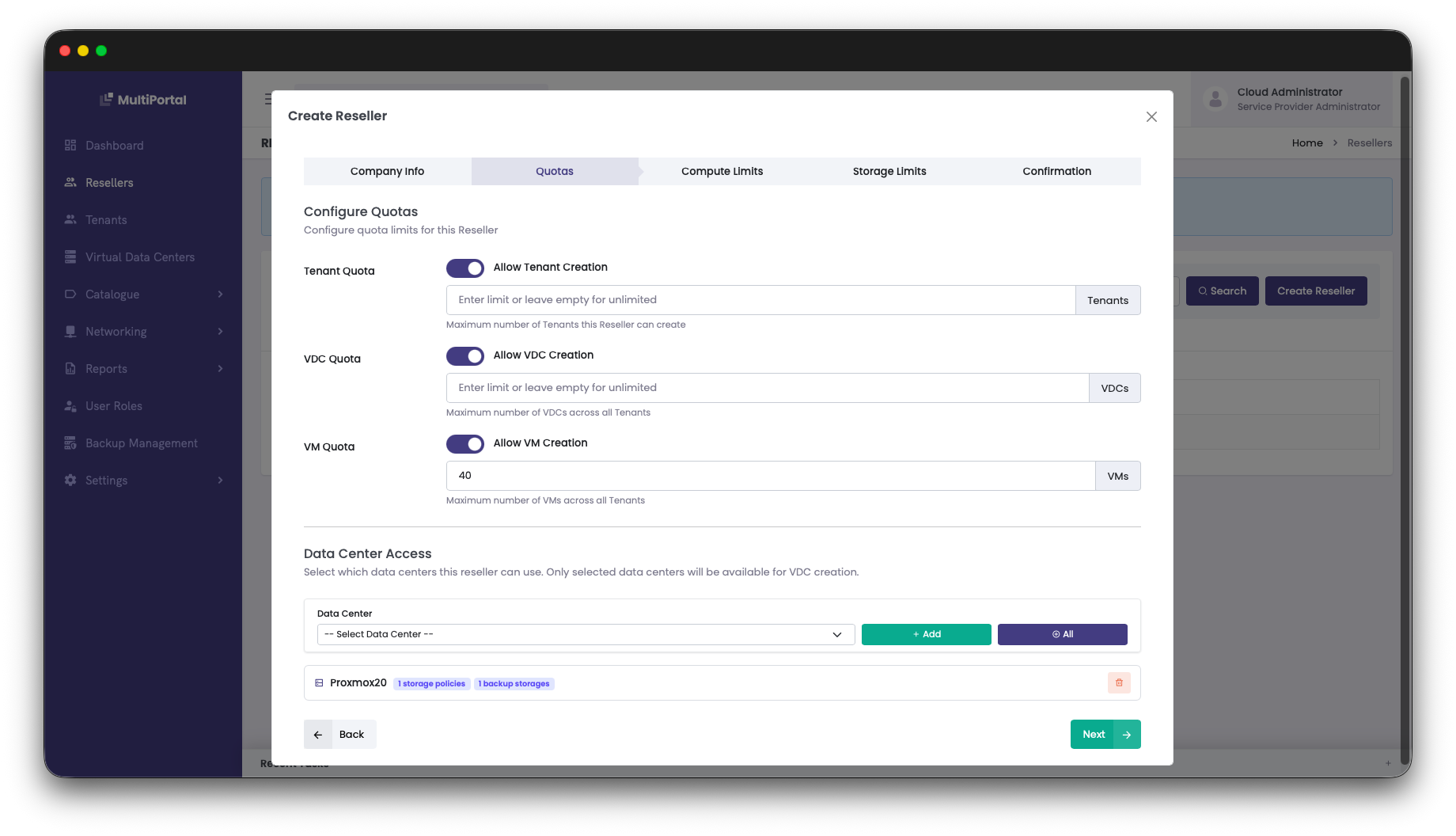 Reseller Quota Management